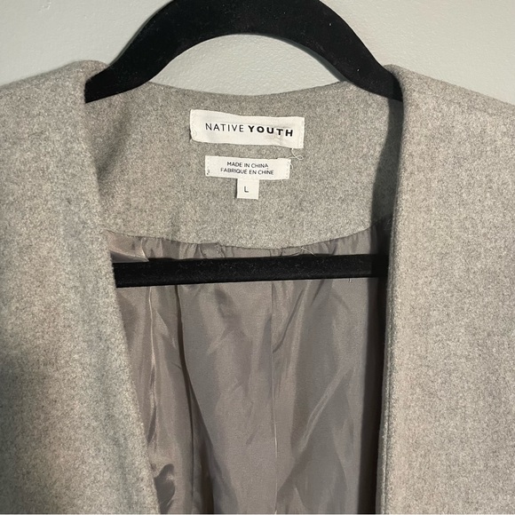 Native Youth Dusk Overcoat Light Grey Size Large - Picture 6 of 9